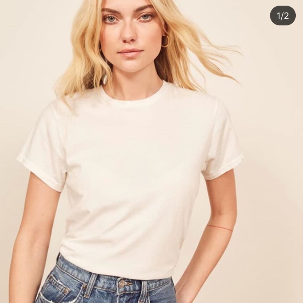 White Reformation Tee; NEVER WORN